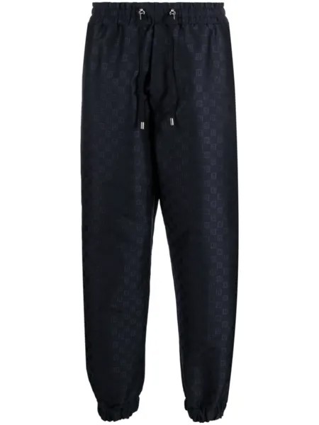 Balmain спортивные брюки с монограммой, синий