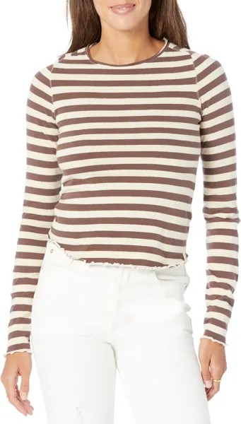 Футболка Free People Be My Baby Long Sleeve Stripe, цвет French Roast Combo