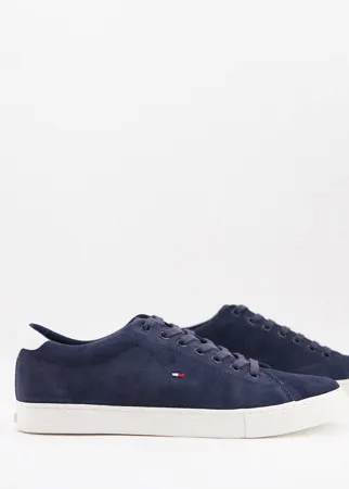 Темно-синие замшевые кеды на шнуровке Tommy Hilfiger-Темно-синий