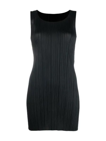 Плиссированное мини-платье без рукавов Pleats Please Issey Miyake, черный