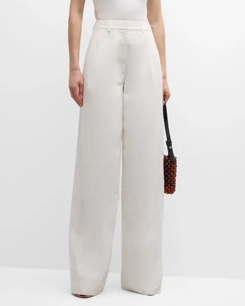 Широкие плиссированные брюки Juliana Derek Lam 10 Crosby, цвет Blanc De Blanc