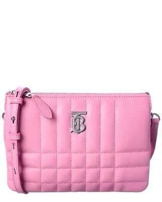 Кожаная женская сумка через плечо Burberry Lola розовая