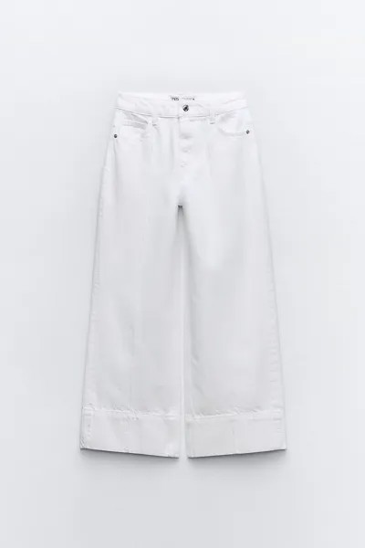 Джинсы Zara Z1975 Wide-leg Cropped, белый
