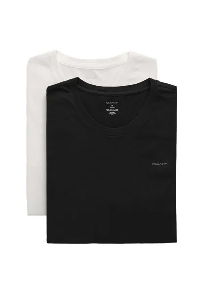 Мужская футболка, 4 шт. в упаковке - C-NECK T-SHIRT 4-PACK, круглый вырез, короткий рукав, хлопок GANT, черный