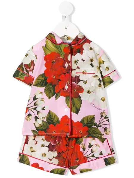Dolce & Gabbana Kids комплект из рубашки и шортов с цветочным принтом