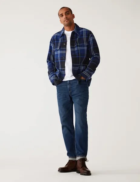 Джинсы стретч зауженного кроя в винтажном стиле Marks & Spencer, индиго