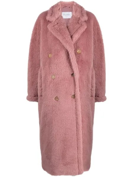 Max Mara флисовое двубортное пальто, розовый