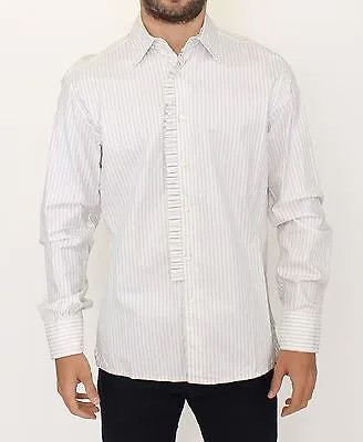 ERMANNO SCERVINO Хлопковая классическая рубашка в белую полоску 41 / US16 / L Рекомендуемая розничная цена 440 долларов США