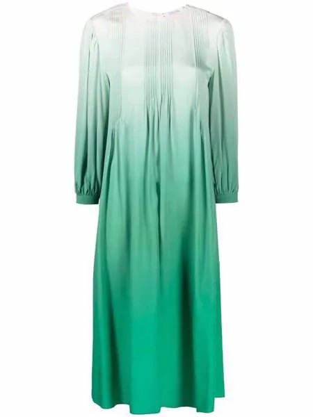 Dorothee Schumacher плиссированное платье миди с эффектом градиента
