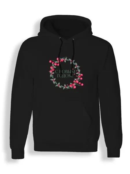 Худи унисекс Каждому Своё Merry Christmas/Рождество/Новый год NY48 черное M