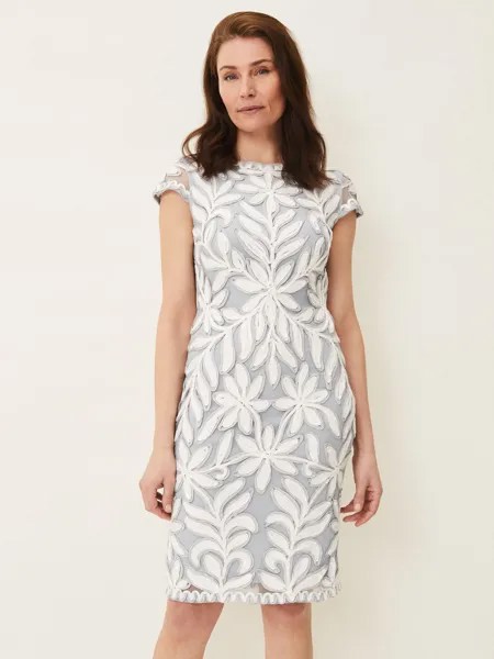 Платье Phase Eight Isobel Tapework, Минерал/Слоновая кость