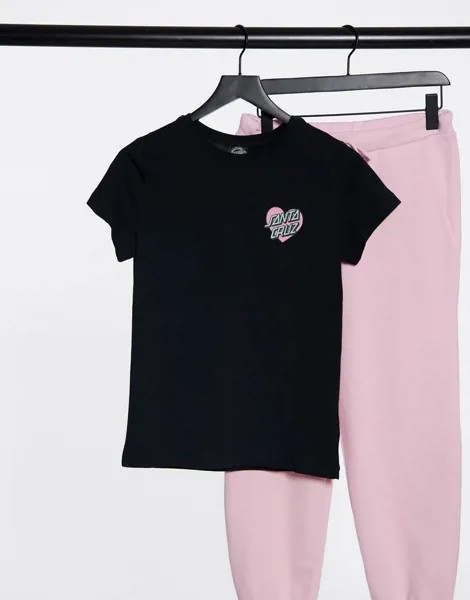 Черная футболка Santa Cruz Heart Dot-Черный