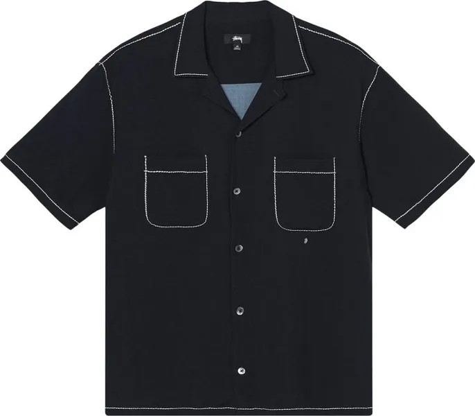 Рубашка Stussy Contrast Pick Stitched Shirt 'Black', черный