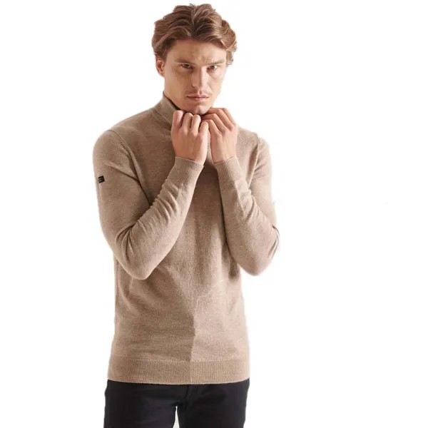 Свитер Superdry Studios Lambswool Roll Neck, коричневый