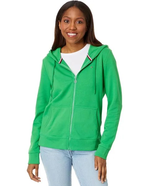 Худи Tommy Hilfiger Flag Zip, цвет Fern