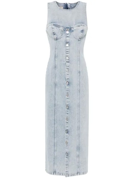 7 For All Mankind джинсовое платье Corselette из коллаборации с Chiara Biasi, синий
