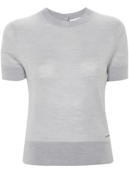 Calvin Klein шерстяной джемпер с логотипом, серый
