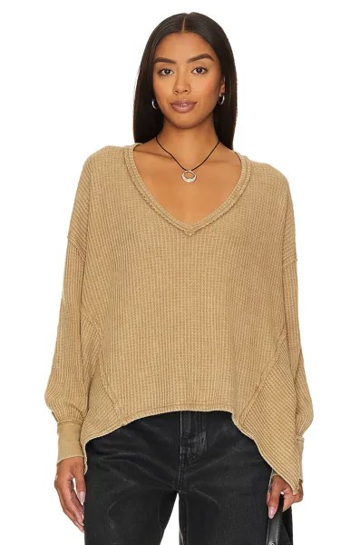 Топ Free People Coraline Thermal, цвет Olive Tapenade