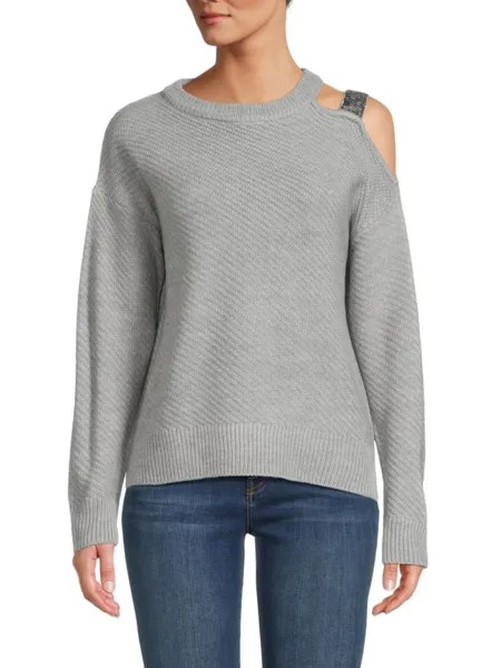 Свитер с открытыми плечами Dkny, цвет Heather Grey