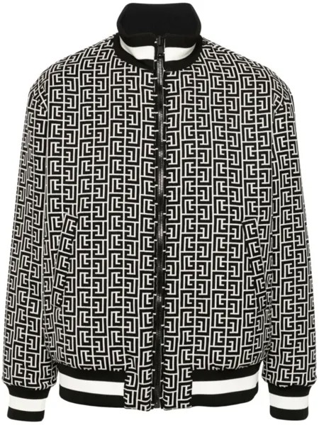 Balmain двусторонний бомбер с монограммой, черный