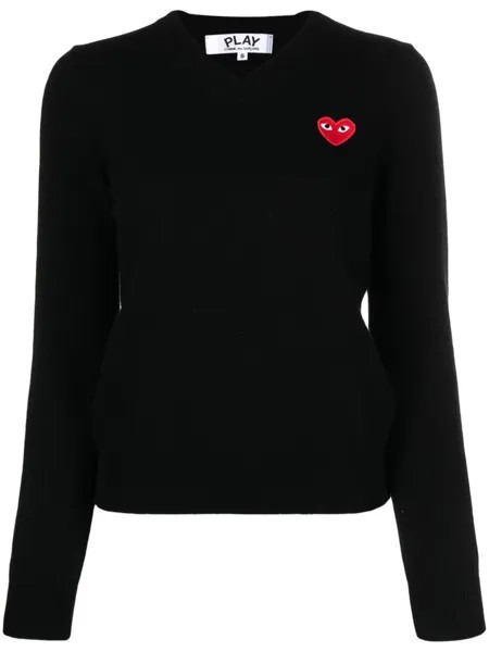 Comme Des Garçons Play джемпер с V-образным вырезом и узором, черный