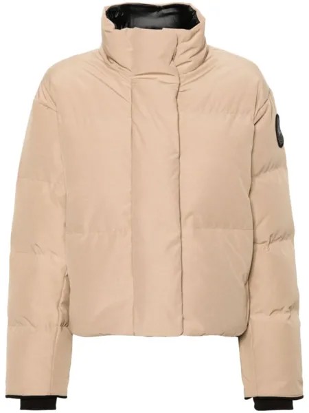 Canada Goose пуховик с нашивкой-логотипом, нейтральный цвет