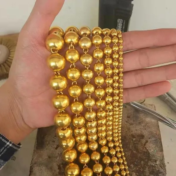 Чистое толстое ожерелье с цветным шариком для женщин и мужчин 18k 100%, цепочка из настоящего золота 999 пробы 18k для женщин, подарки