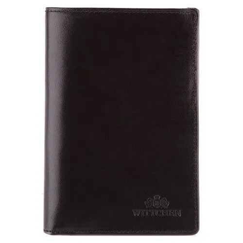 Бумажник WITTCHEN, натуральная кожа, гладкая фактура, без застежки, отделение для карт, подарочная упаковка, черный