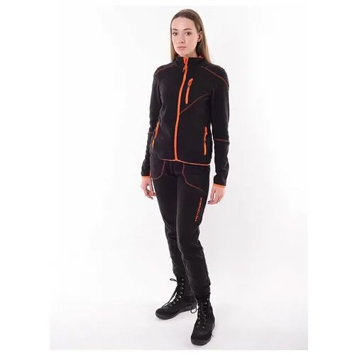 Костюм Triton Gear, олимпийка и брюки, спортивный стиль, прилегающий силуэт, утепленный, стрейч, карманы, размер 44-46, черный, оранжевый