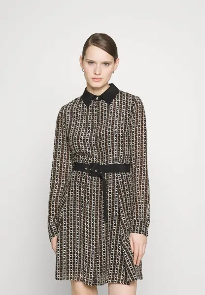 Элегантное платье Black Chain ​​Belt Chemisier Dress LIU JO, черный