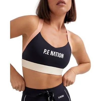 PE Nation Womens Pivot Black Racerback Fitness Sports Bra Athletic S BHFO 5101
