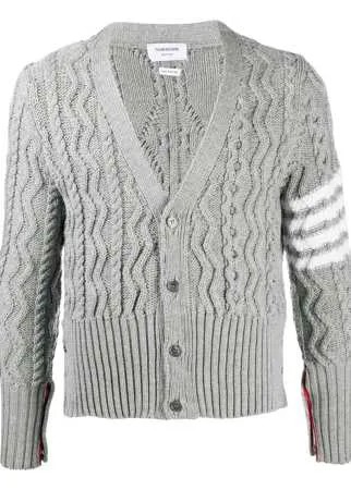 Thom Browne фактурный кардиган с полосками 4-Bar