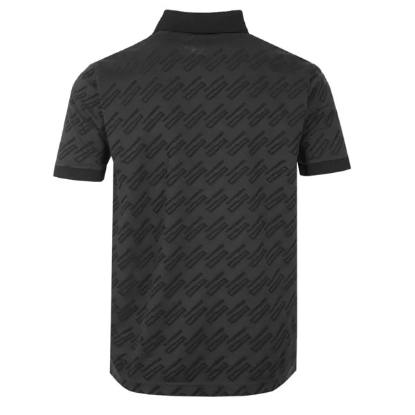 Мужская жаккардовая футболка-поло с монограммой Hugo Boss Pirax, черная, цвет Charcoal