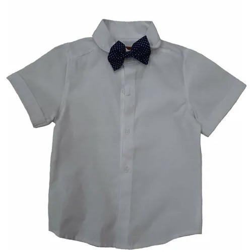 Детская рубашка для мальчика в садик. Рубашка детская нарядная на утренник, праздник, рубашка для мальчика с бабочкой на резинке