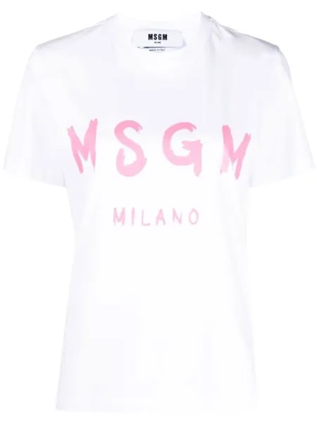 MSGM футболка с логотипом, белый