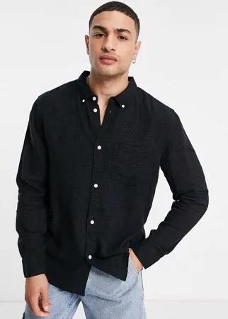 Черная структурированная рубашка Weekday Malcon-Черный цвет