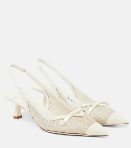 Туфли amita 45 с пяткой на пятке Jimmy Choo, металлический