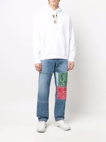 Джинсы в технике пэчворк Marcelo Burlon County of Milan, синий