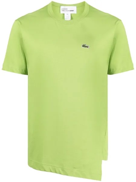 Comme Des Garçons Shirt футболка асимметричного кроя из коллаборации с Lacoste, зеленый