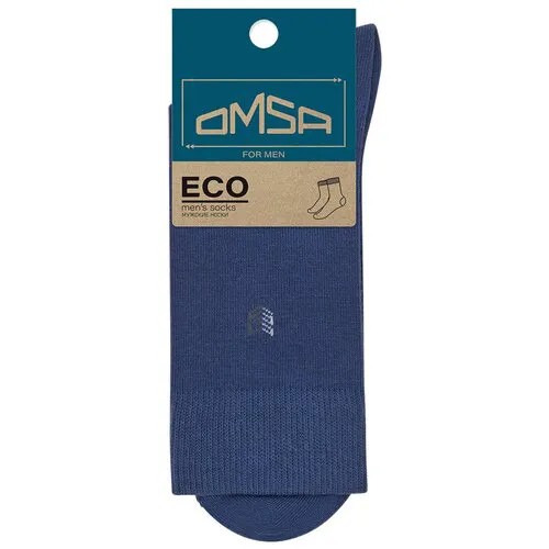 Мужские носки Omsa, 1 пара, классические, нескользящие, размер 42/44, синий