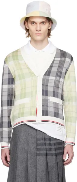 Зелено-серый кардиган в полоску RWB Thom Browne