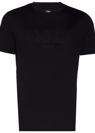Fendi logo-embroidered cotton T-shirt