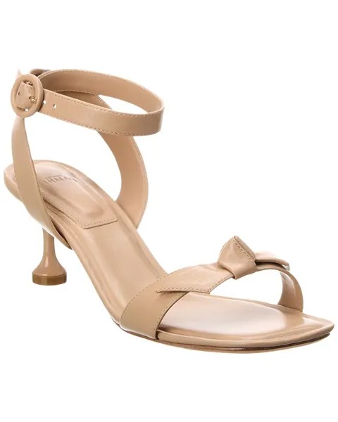 Alexandre Birman Кожаные сандалии Clarita Square Flare 60, коричневый