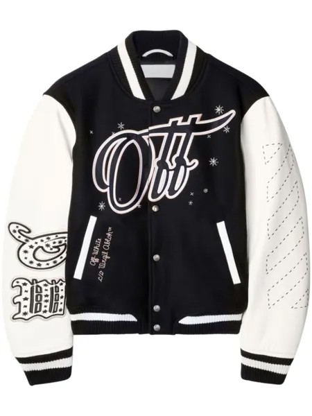Off-White куртка университетской формы Wo Bling Stars, черный