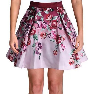 Trixxi Женская мини-юбка трапециевидной формы с цветочным принтом для подростков BHFO 7459