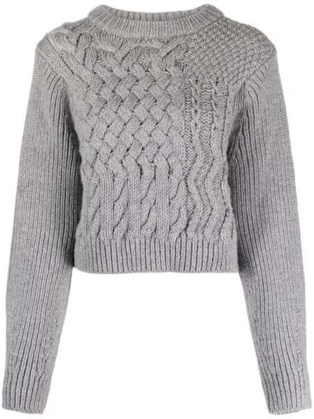 Cecilie Bahnsen Jolene fisherman-knit wool jumper, серый