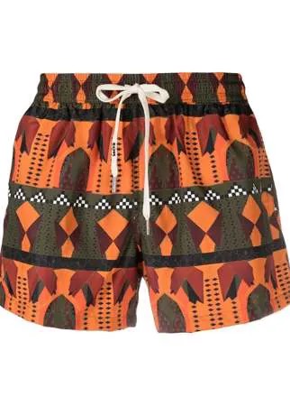 Nos Beachwear плавки-шорты с абстрактным принтом