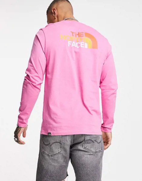 Розовый лонгслив The North Face Easy-Фиолетовый цвет