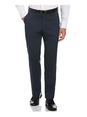 PERRY ELLIS Мужские синие зауженные эластичные брюки с плоской передней частью 29 X 32