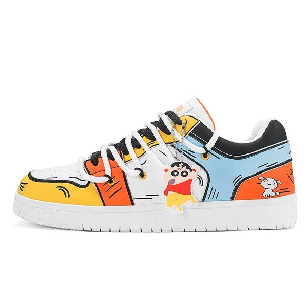 Кроссовки Crayon Shinchan/Crayon Shinchan Skateboarding Shoes Unisex Low-top, белый/черный